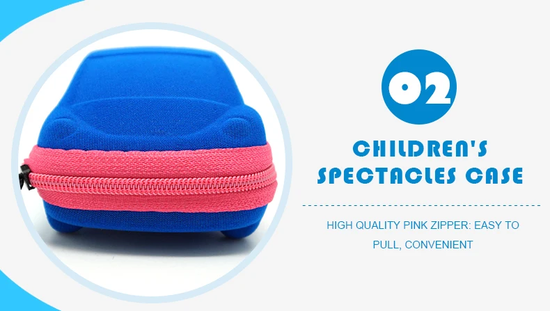 1 (7)MINIMUN Kids Car Shape Sunglasses Cases Lovely Zipper Glasses Box Eyeglasses Protector Convenient Sun Glasses Cases