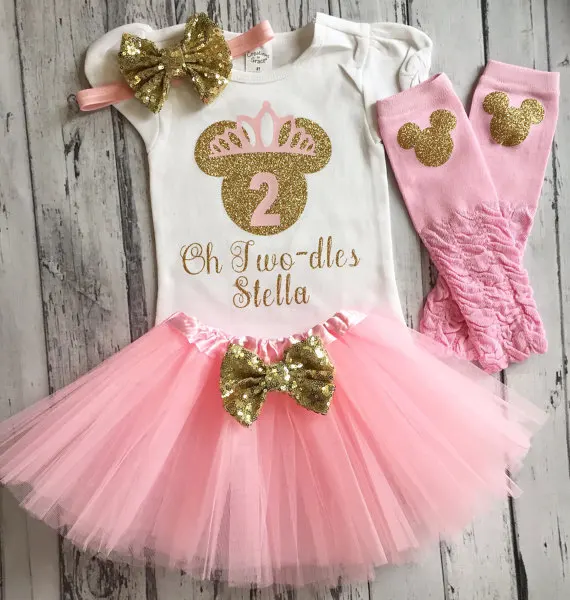 

Personalize name pink Minnies mouse first birthday bodysuit onepiece Tutu legwarmers toodles Outfit Set baby shower party gifts