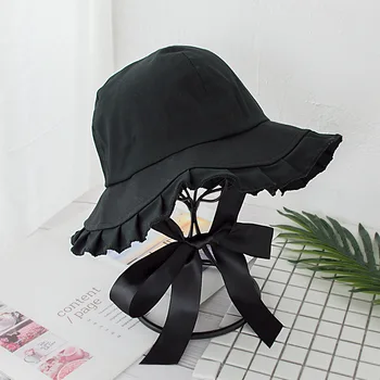 

Hot Sale Women's Sun Hat Summer Beach Cap Cotton Black Yellow Pink Color Ladies Wild Casual Solid Cute Hat