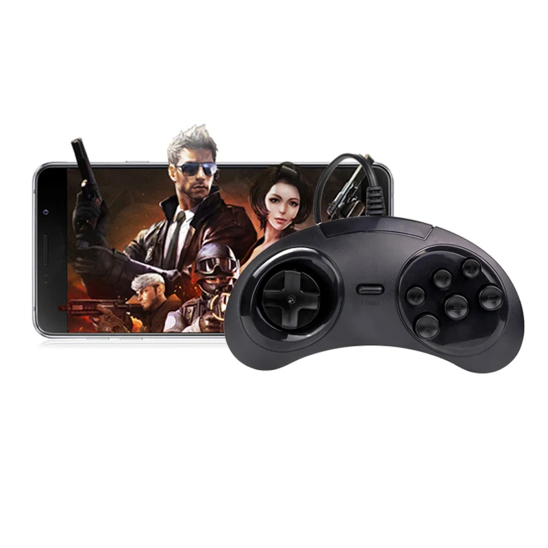 Для SEGA бытие/MD2 Y1301 usb геймпад игровой контроллер 6 кнопок USB держатель джойстика