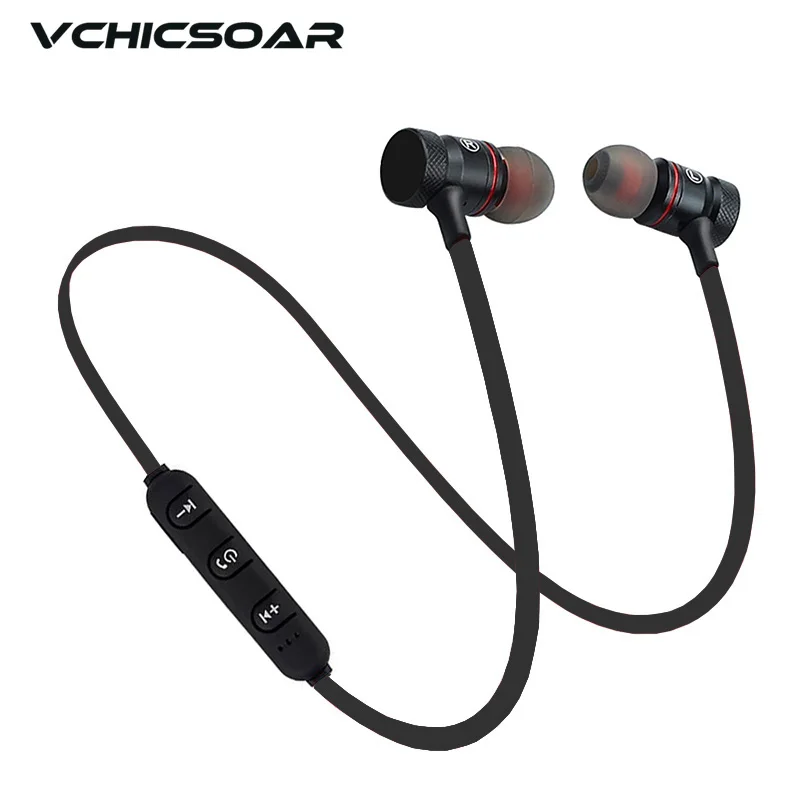 Vchicsoar V1 Metal Magnetic Bluetooth Earphone Sports Running Stereo Bass Wireless Earphones Earbuds Headset with Mic for iPhone bluetooth-earphones