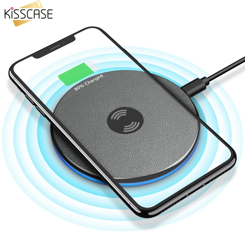 

KISSCASE 5W Qi Wireless Charger for iPhone X Xs MAX XR 8 Fast Charging for Samsung S8 S9 S10 Plus Note 9 8 USB Phone Charger Pad