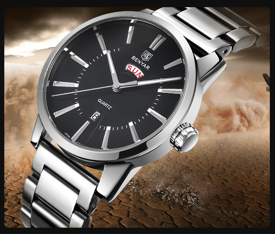 BENYAR наручные часы Мужские часы лучший бренд класса люкс Популярные известные мужские часы кварцевые часы Бизнес Кварцевые часы Relogio Masculino