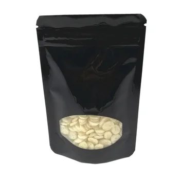 

Doypack Zipper Aluminum Foil Packing Smell Proof Resealable Dried Fruits Snack Storage Bag with Clear Plastic Window Mylar Pouch