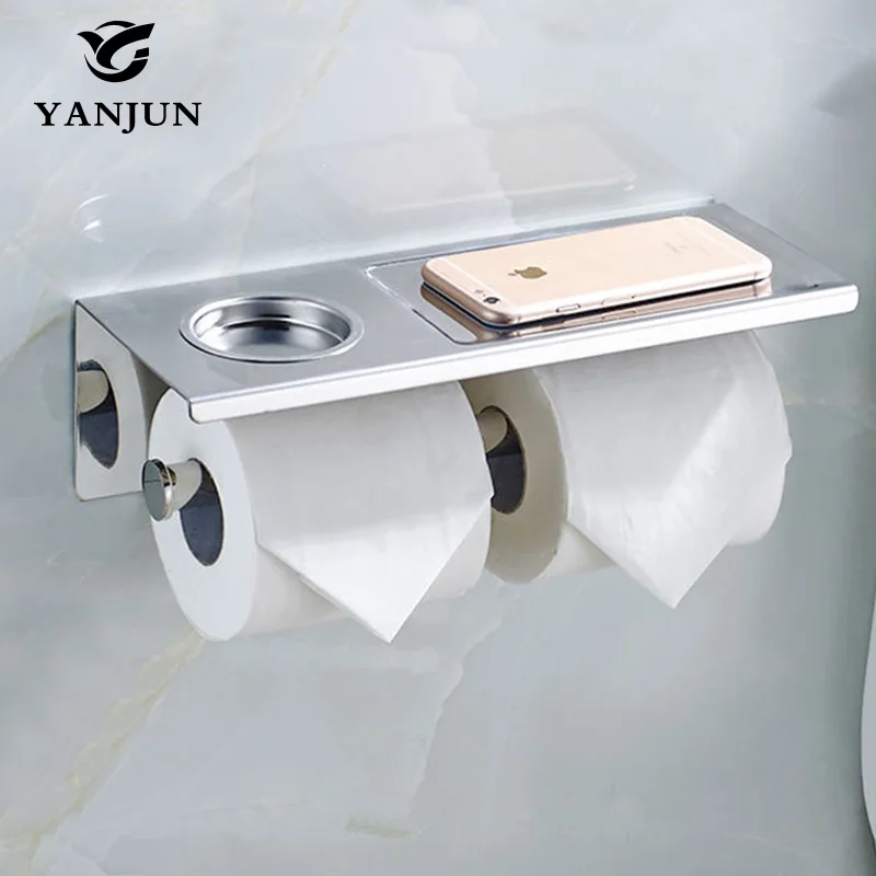 Stainless Steel Double Roll Toilet Paper Holder