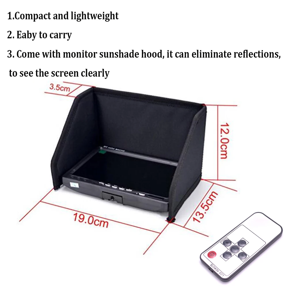

7 inch LCD TFT FPV Monitor 1024x600 w/T plug No blue Screen FPV Monitor Photography for Ground Station Phantom RC Model ZMR250