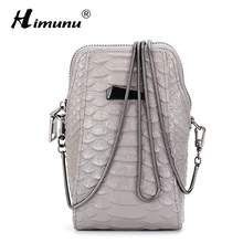 Крокодиловая женская модная сумка, сумка через плечо, сумка-мессенджер, Повседневная Популярная маленькая сумка для мобильного телефона, сумка на цепочке черного цвета