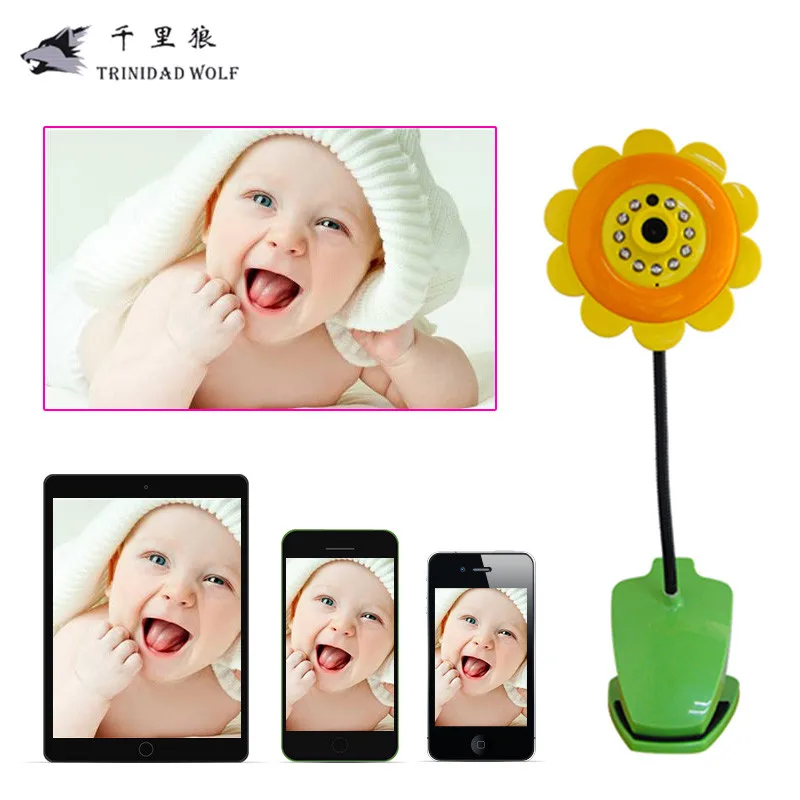 TRINIDAD WOLF Wireless Baby Monitor Security Camera Sun Flower Wifi Camera DVR Night Vision for iPhone For iPad Android