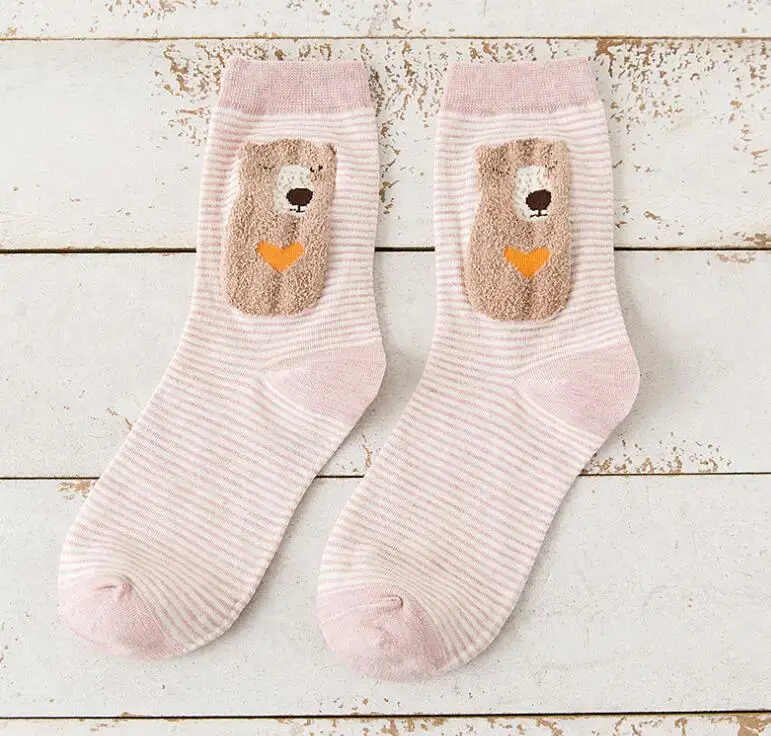 Зимние новые женские одноцветные носки удобные милые японские Носки с рисунком из перьев женские хлопковые носки без пятки - Цвет: a4
