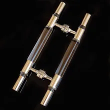 400mm modern simple fashion glass door handles clear crystal stainless steel KTV hotel home bathroom door handles