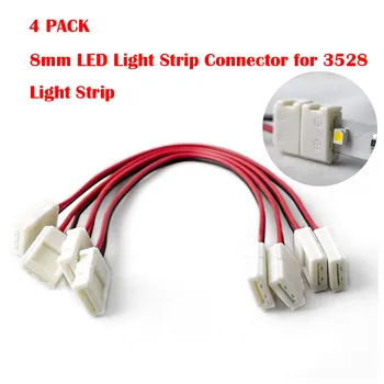 

4PCS LED Light Strip Connector 8mm Single Color Any Angle Strip For 3528 Light S LED Strip Light Led Accessories