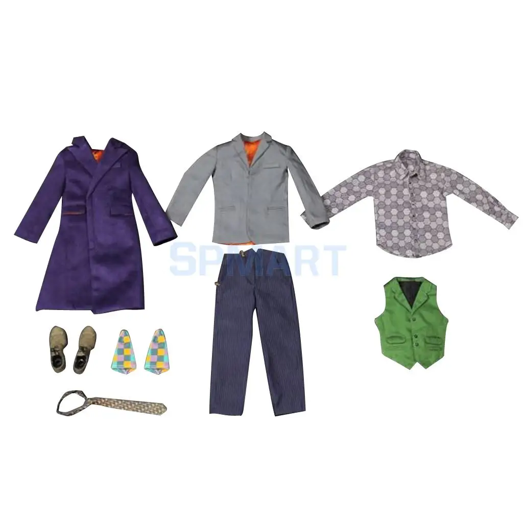 

1/6 Scale Clown Outfit with Extra Hands Scuplts for 12'' Hot Toys BBI Collectibles ZC Toy Figures