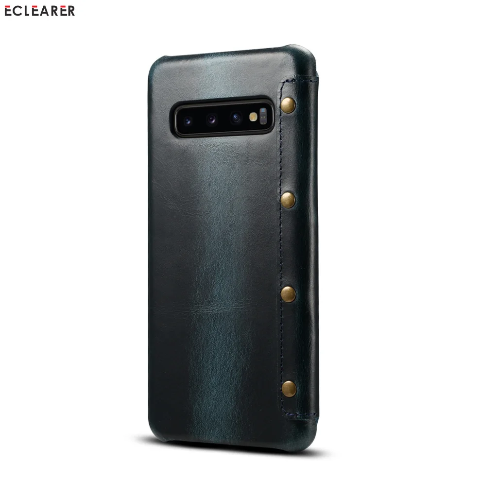 Прочный чехол из натуральной кожи для samsung Galaxy S10/S10e/S10 Plus, роскошный первоклассный кожаный флип-чехол, сумка