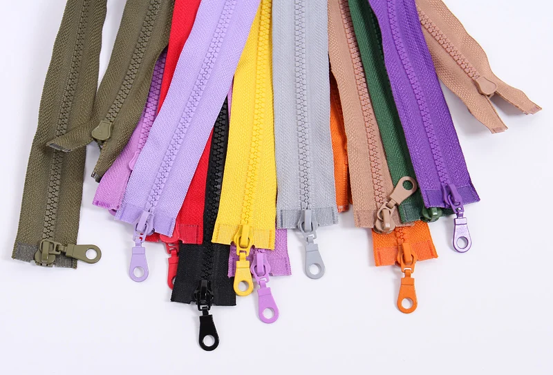 multi color optios 5 resin zipper double splits garment coat zipper