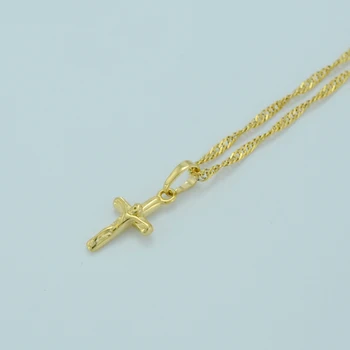 

Anniyo Mini Cross Necklaces for Women,Charms Cross Pendant Chain Gold Color Crosses Jewelry Small Jesus Necklaces Girls #016704