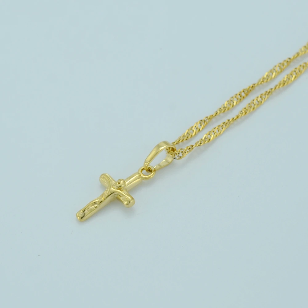 Anniyoミニクロスネックレス女性用 チャームクロスペンダントチェーンゴールドカラークロスジュエリースモールジーザスネックレス女の子 Jesus Necklace Cross Necklacenecklace Girl Aliexpress