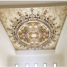 Пользовательские 3D обои 3d потолка обои фрески Европейский стиль для корта золото Европейский стиль потолочные фрески обои Декор