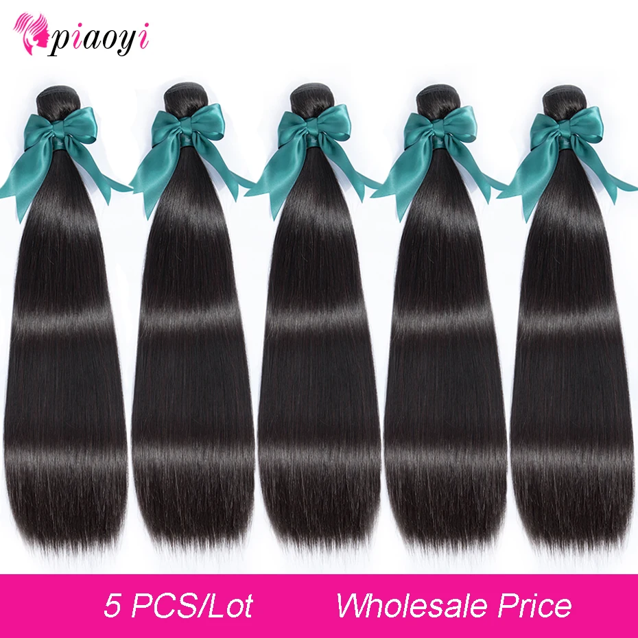 

Piayi Brazilian Straight Human Hair 100% Remy Hair Weave Bundles 5PCS/lot Natural Black 8"-30" Inch Free Shipping