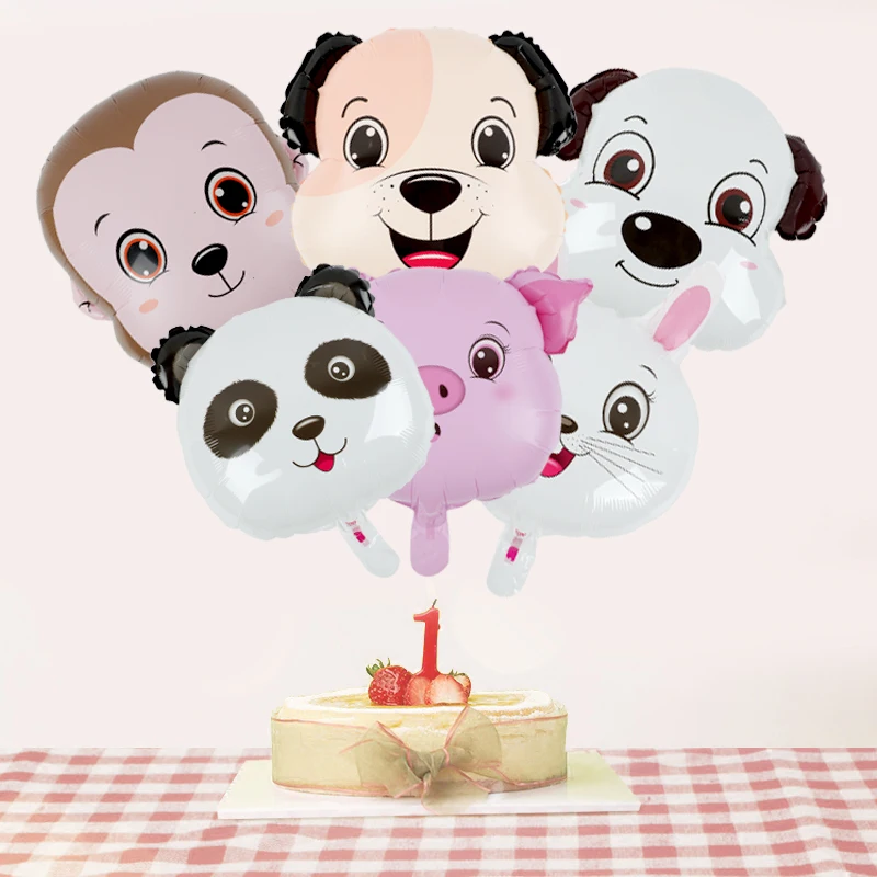 

2 pcs balloon panda Animal Monkey bear rabbit pig dog Air Balloon Kids Birthday Gift From The Zoo Theme Party Decoration Props