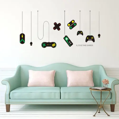 Control Freak Game Controllers Gamer Teenager Retro Boys Wall Art Sticker Decal | Дом и сад