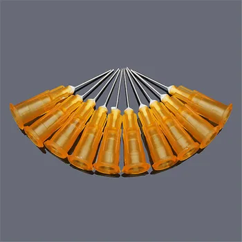

10pcs/Set 0.25mm Dispensing Needles Tips For Glue Liquid Dispenser Syringe Injector Universal Blunt Yellow Tip For Welding Flux