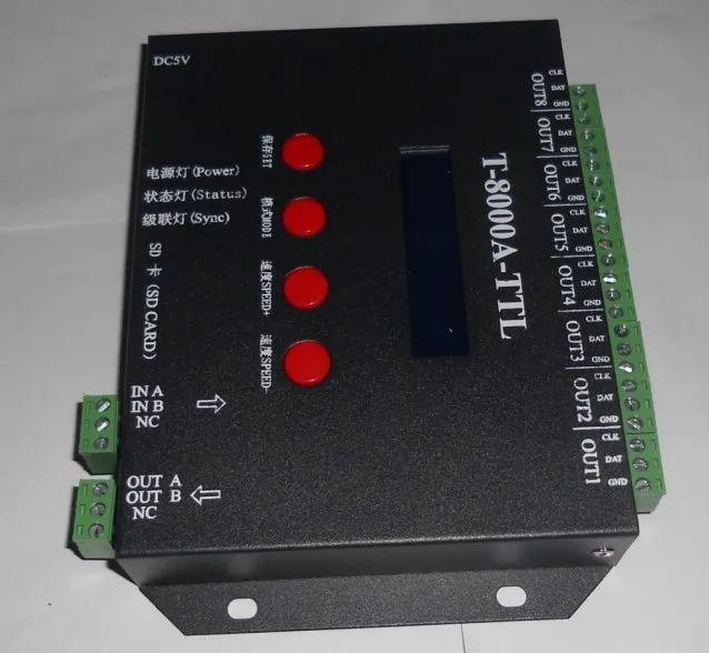 8 Port Off Line T 8000a Led Sd Card Pixel Controller Spi Ttl Signal Output Can Control Max 1024 8ports 8192pixels Max Liquid Max Canvasmax Plus Aliexpress
