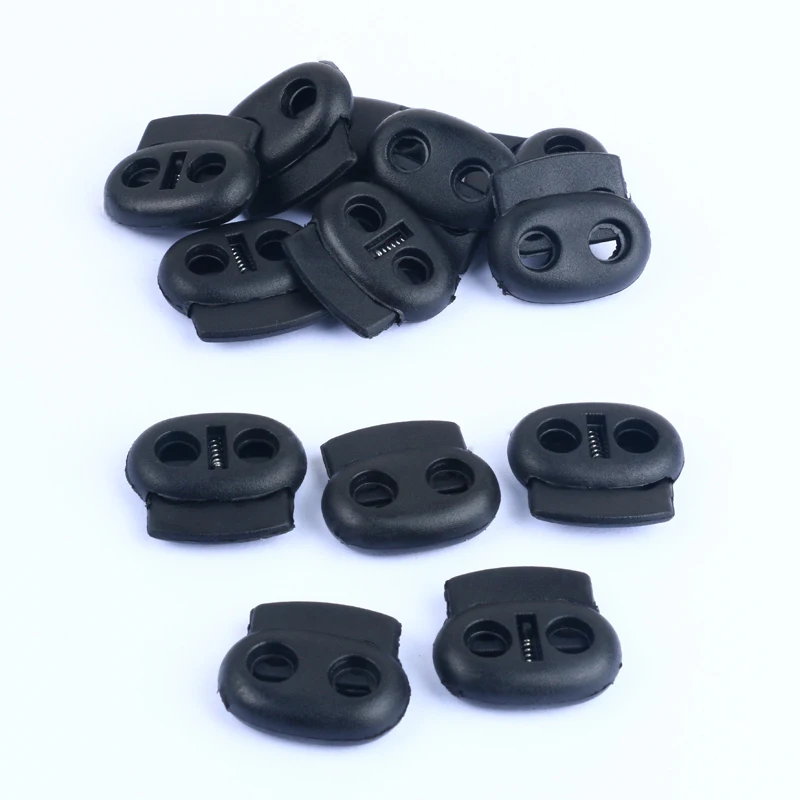100 Pcs Double-Hole Plastic Cord Locks, Drawstring Slide Stops