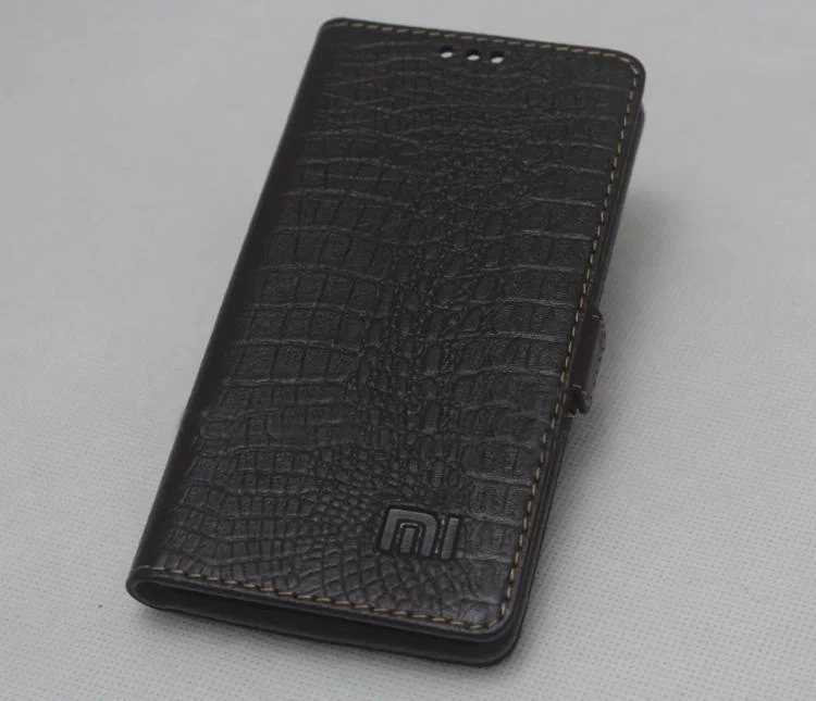 Горячая для Xiaomi Mi5 Чехол-книжка в стиле GenuineLeather чехол для Xiaomi Mi5 с функцией подставки - Цвет: brown