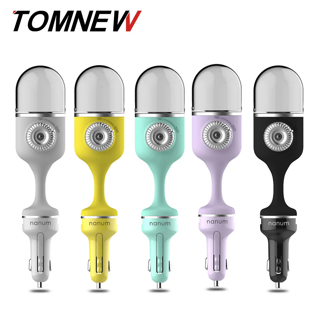 

TOMNEW Car Diffuser Humidifier 70ML Upgraded Ultrasonic Essential Oil Aroma Diffuser Mini Car Atomiser with Dual USB Charger