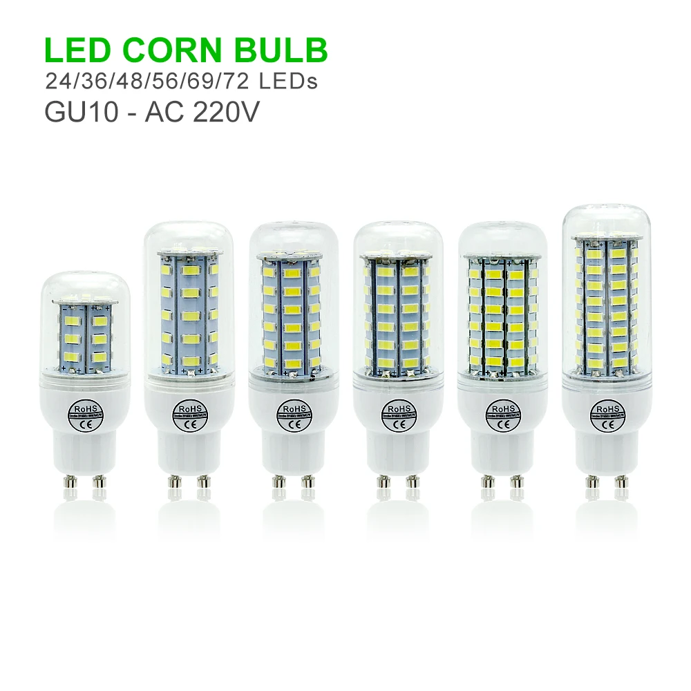 Светодиодсветильник лампочка E27 E14 B22 G9 Gu10 5730 SMD 220V 230V кукурузная лампа теплый