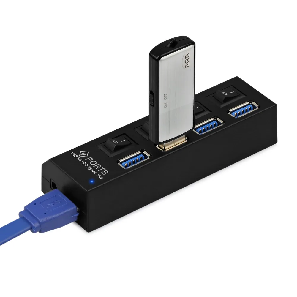 Proster 4 порта USB 3,0 концентратор 5 Гбит/с коммутатор для ноутбука портативный адаптер кабель и переключатель 900mA автобус-usb-адаптер питания