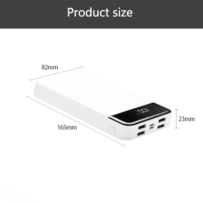 Внешний аккумулятор 20000 мАч 4 USB выход lcd цифровой дисплей Портативный внешний аккумулятор зарядное устройство для iPhone 6 7 8 X huawei honor