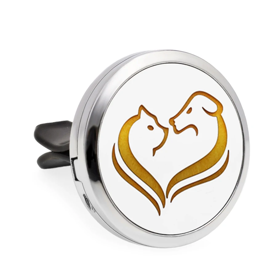 Черепаха Цветок собака и кошка Стрекоза медальон со светорассеивателем клипсы для автомобилей ароматерапия эфирное масло медальон для парфюмерии магнитные 10 подушечек