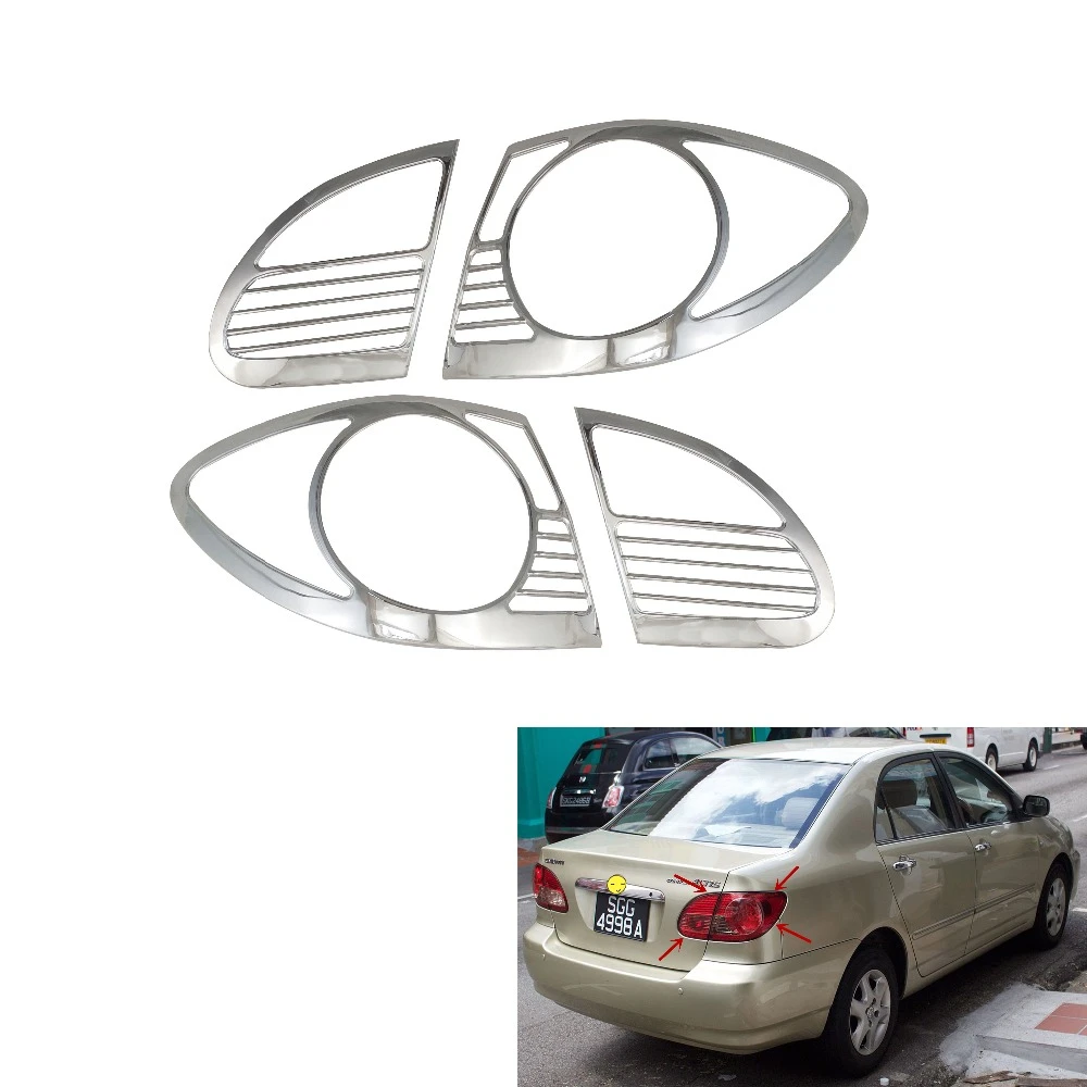 4pcs ABS Chrome Car Rear Tail Lamp 