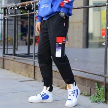 Осенняя уличная одежда Фитнес Для мужчин Хип-Хоп пот Штаны карманов Повседневное Jogger Штаны Для мужчин MN552