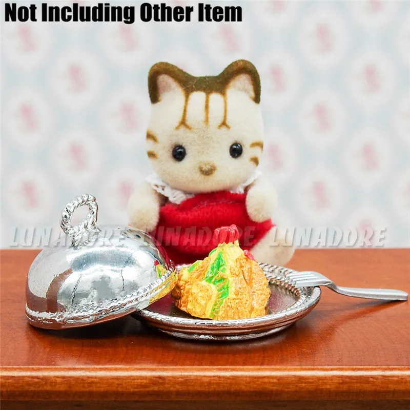 Odoria 1:12 миниатюрное винтажное блюдо с крышкой серебряный поднос тарелка набор столовых приборов кукольный домик кухонные аксессуары