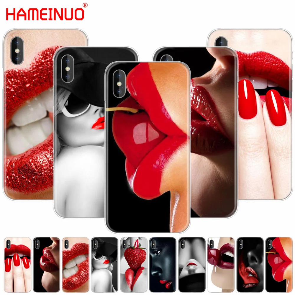 Чехол для мобильного телефона HAMEINUO Red Sexy Lips girl роскошный корейский чехол iphone X 8 7 6 4