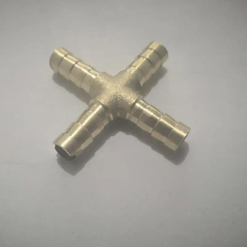 

quality thickness 4 way brass Cross pipe fitting for gas burner pipe 8-8.5mm mm diameter