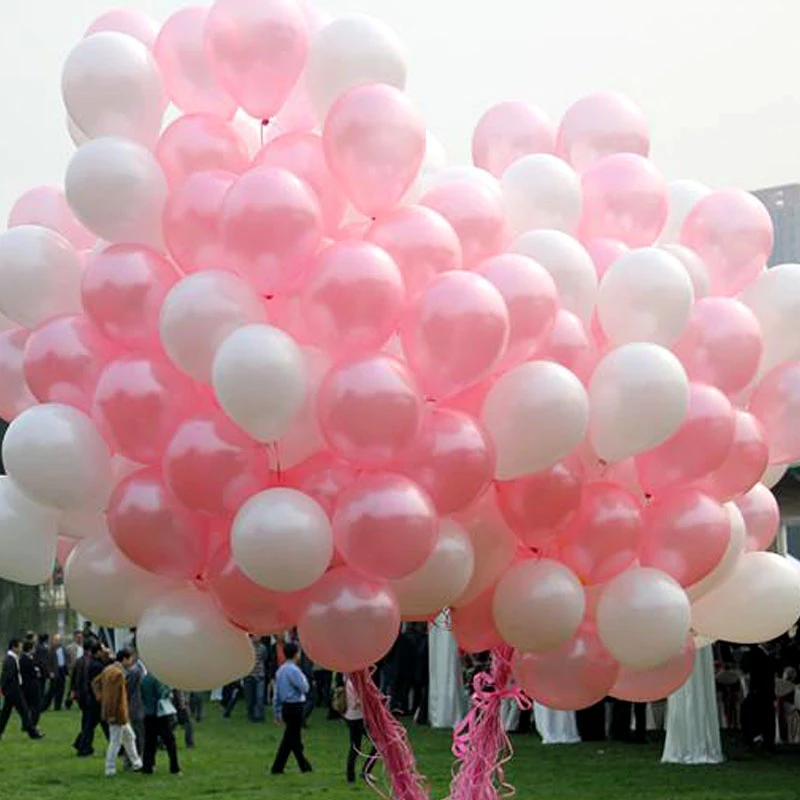 12 шт. 10 дюймов розовый серебряный белый латексный шар воздушный шар свадебное украшение день рождения принцесса детский душ воздушный шар Дети