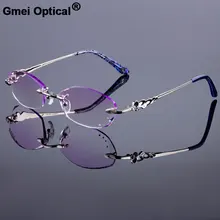 Очки из титанового сплава, оправа без оправы, оригинальная Брендовая женская оправа, алмазная оправа, очки без оправы с градиентными линзами
