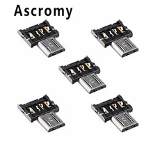 Ascromy 20 шт. разъем адаптера MicroUSB OTG для Xiaomi Redmi 4X note 4 pro 3 samsung Galaxy s7 сотовый телефон планшет Кабо адаптер