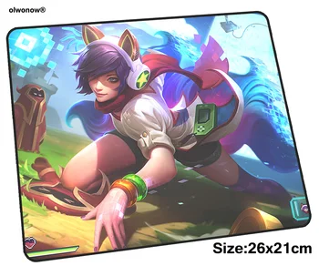 

Ahri mousepad 26x21cm gaming mouse pad big gamer mat locked edge game computer desk padmouse keyboard thick play mats