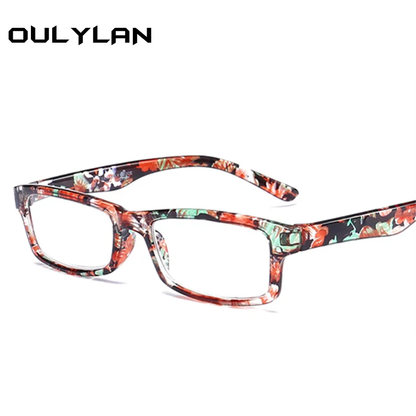 Oulylan печатные очки для чтения Для женщин Для мужчин небьющиеся прозрачные очки диоптрий 1,0 1,5 2,0 2,5 3,0 3,5 4,0