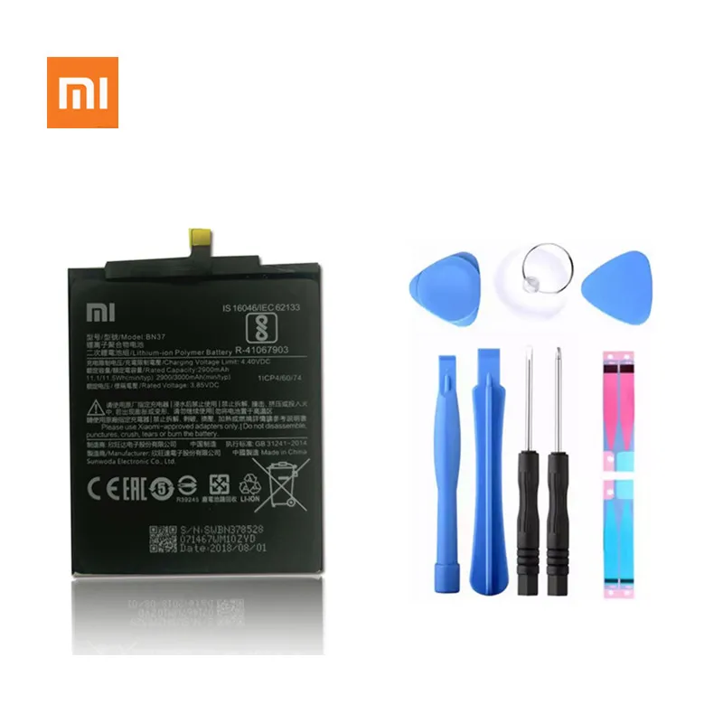 Original xiao mi Replacement Battery BN37 For Xiaomi Mi Redmi6 Redmi 6 Redrice 6A 3000mAh +Tools | Мобильные телефоны и