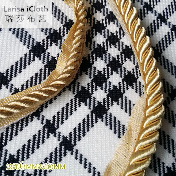 

Quality Gold Rope Sofa Chair Pillow Embroidery Thread Core Three Strands Decorative Accessories 6/10 mm Diameter Sell by 5m/bale