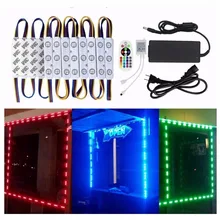 10FT витрине светодиодный свет комплект 5050 RGB светодиодный модуль ввода свет с Мощность штекер и 24 кнопочный пульт ST239