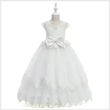 Длинное Дамское Платье для девочек-подростков кружевное платье принцессы для свадьбы и дня рождения, платье с цветочным узором для девочек, розовое, белое длинное платье