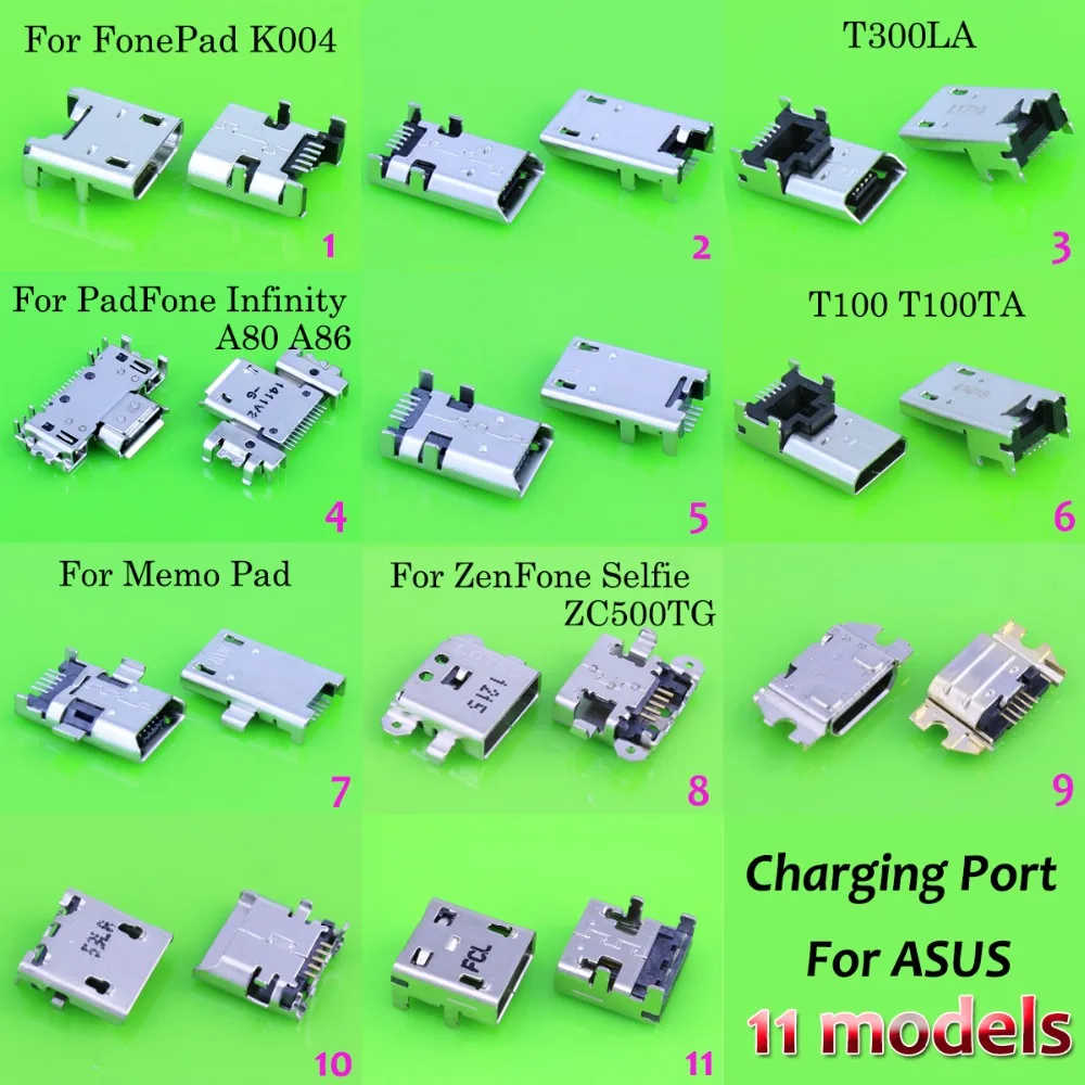 

11 different models,11pc/lot Micro USB connector for ASUS fonepad T300LA A80 A86 ZC500TG Memo Pad 10 ME103K K01E ME103 K004