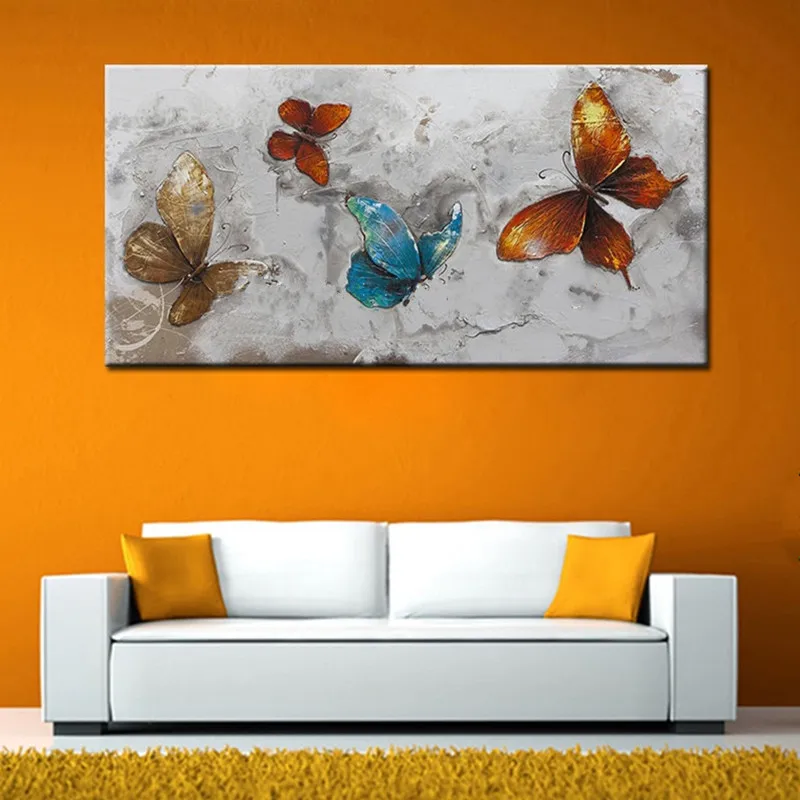 

Handmade Canvas Home Decor Modern Art Large Wall Painting Hand Painted Abstract Animal Oil Paintings Colorful Butterfly Pictures