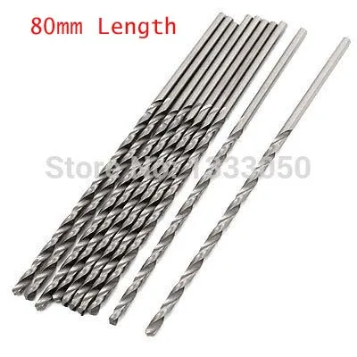 

OZE19921102 10pcs High Speed Steel Tip Straight Shank Twist Drill Bit Dia. 0.5/0.6/0.7/0.8/0.9/1.0/1.1/1.2/1.8/1.9mm x 80mm